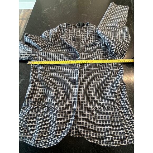 Vintage 80's union made ACT III navy and white tweed blazer EUC size 10 - Picture 9 of 11